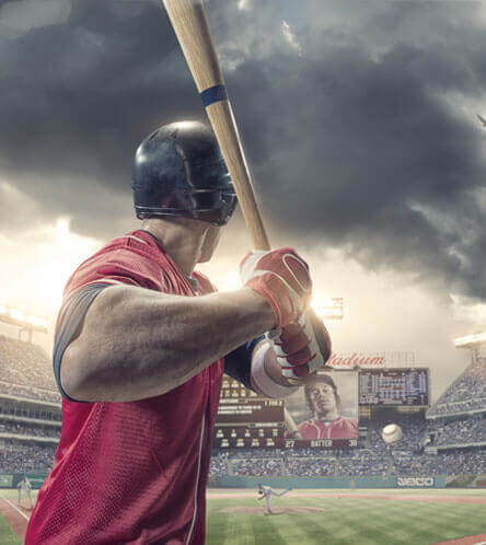 man playing baseball